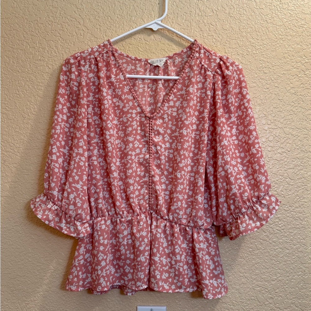 Sienna Sky Pink Floral Blouse